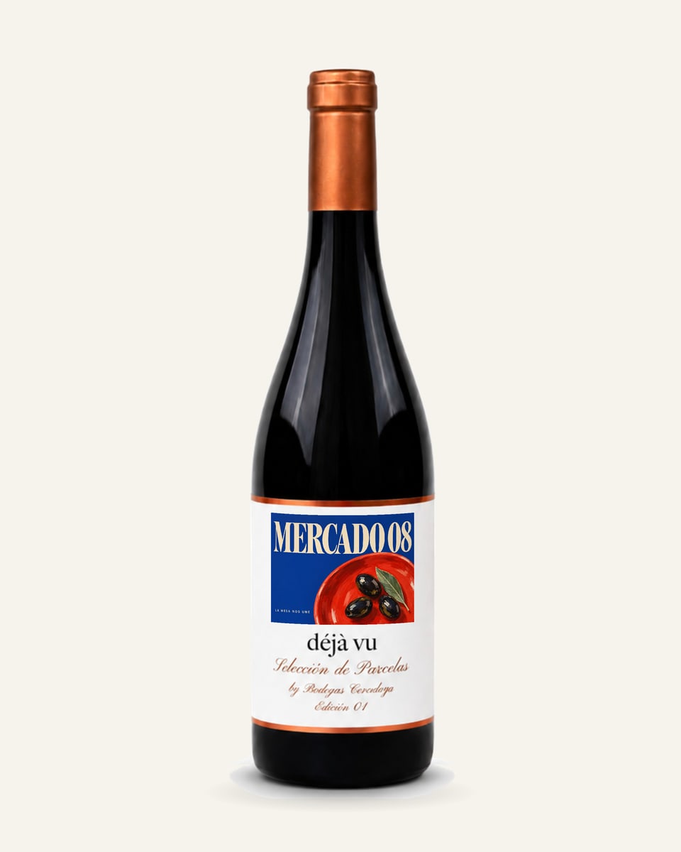 Botella Déjà Vu con un diseño de ejemplo para cestas