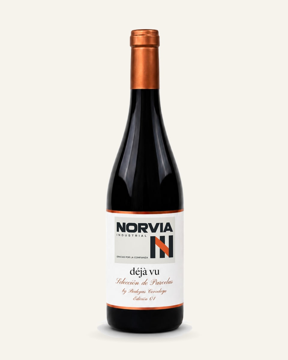 Botella Déjà Vu con un diseño de ejemplo para cestas