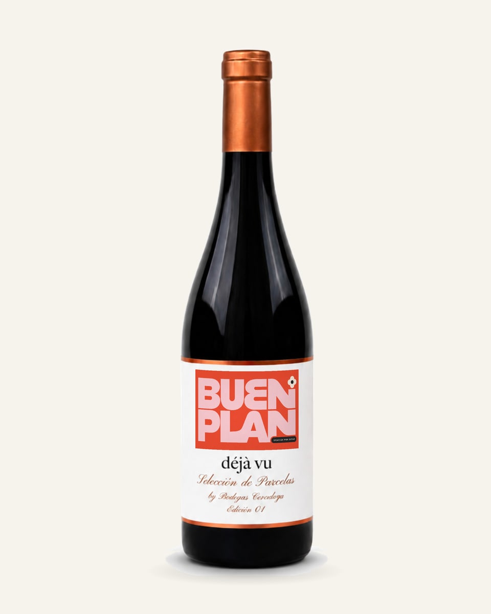 Botella Déjà Vu con un diseño de ejemplo para clientes y colaboradores